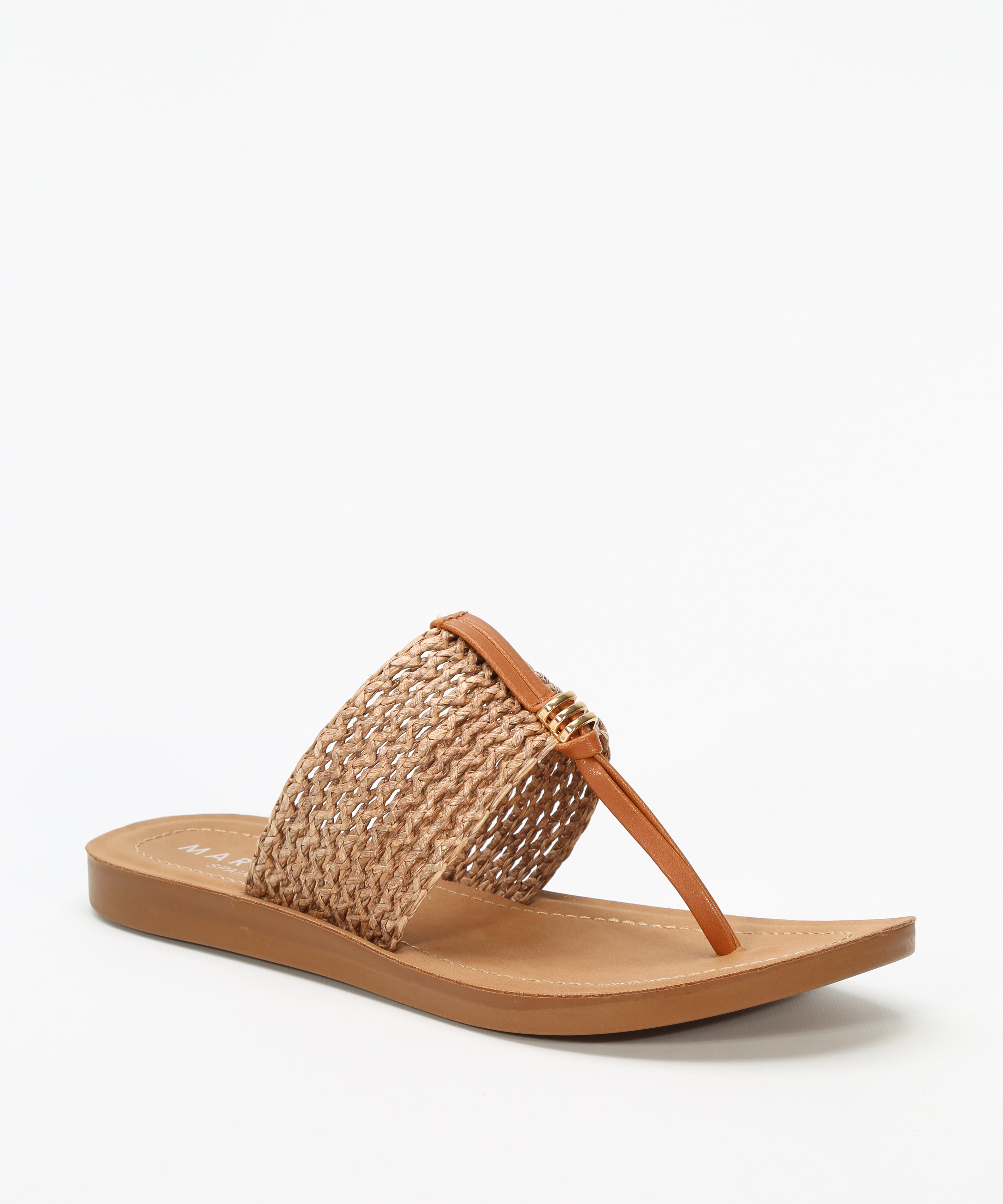 Sandalias planas rejilla rafia image number null